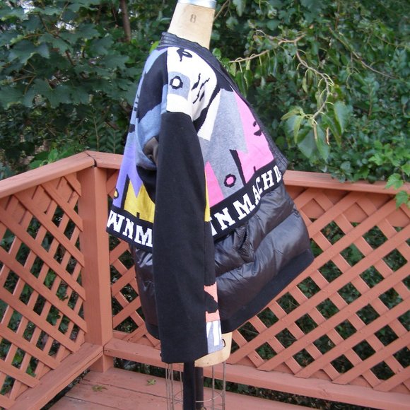 NEW size L/XL Kimono style mixed media puffer Jacket Anime comics w/belt - Picture 4 of 15